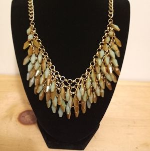Earth Tone Jeweled Statement Necklace